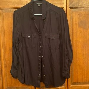 Large black snap button top